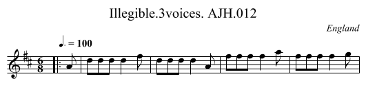 Illegible.3voices. AJH.012 - staff notation