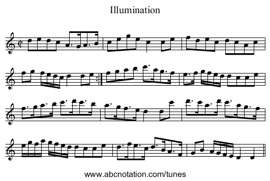 Illumination - staff notation