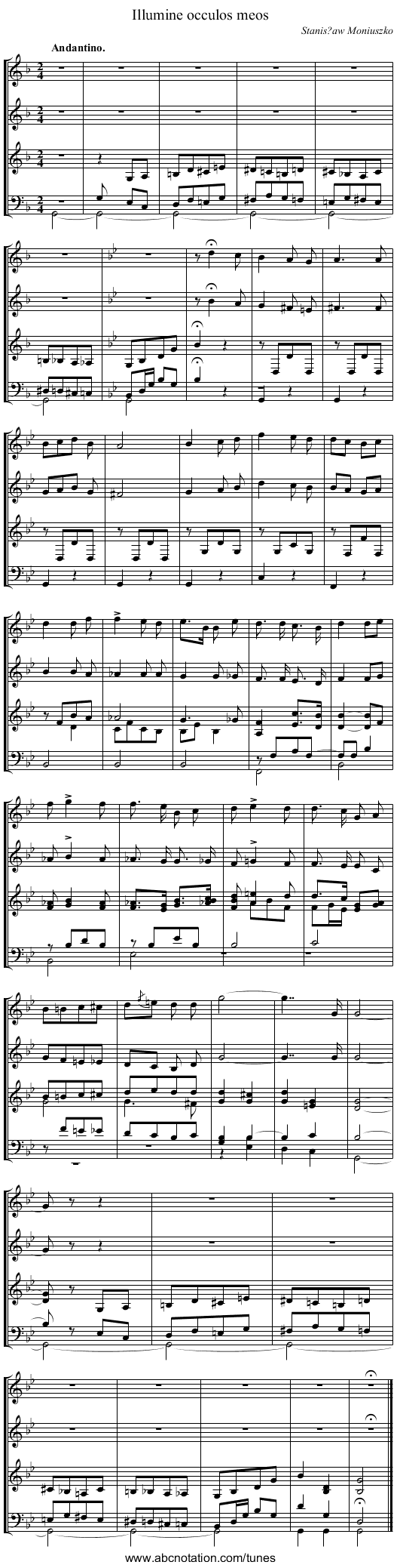 Illumine occulos meos - staff notation