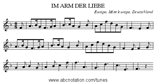 IM ARM DER LIEBE - staff notation