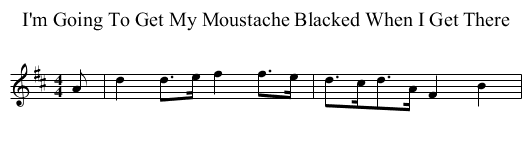 I'm Going To Get My Moustache Blacked When I Get There - staff notation