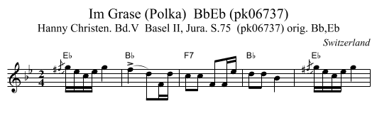 Im Grase (Polka)  BbEb (pk06737) - staff notation