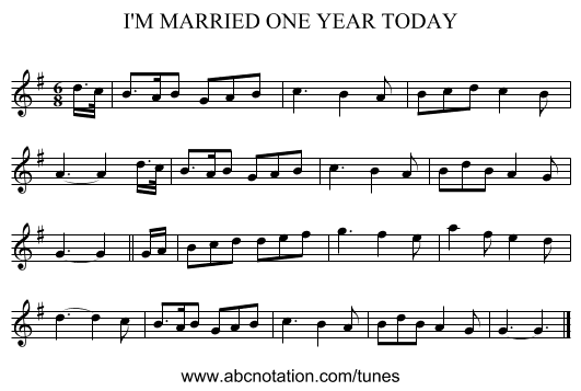 I'M MARRIED ONE YEAR TODAY - staff notation