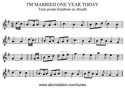 I'M MARRIED ONE YEAR TODAY - staff notation