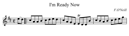 I'm Ready Now - staff notation