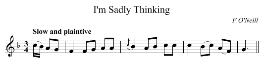 I'm Sadly Thinking - staff notation