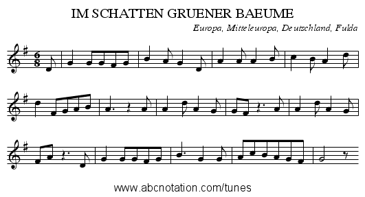 IM SCHATTEN GRUENER BAEUME - staff notation