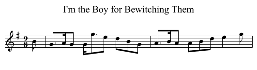I'm the Boy for Bewitching Them - staff notation