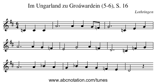 Im Ungarland zu Groáwardein (5-6), S. 16 - staff notation