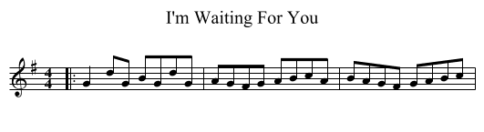 I'm Waiting For You - staff notation