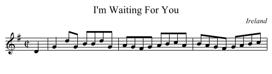 I'm Waiting For You - staff notation