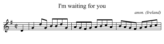 I'm waiting for you - staff notation
