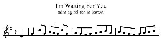 I'm Waiting For You - staff notation