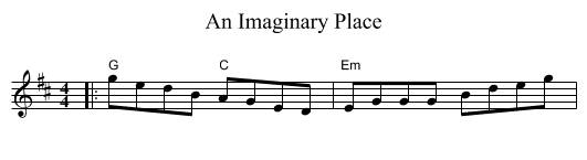Imaginary Place, An  - staff notation