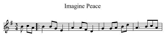 Imagine Peace - staff notation