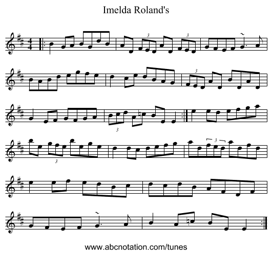 Imelda Roland's - staff notation