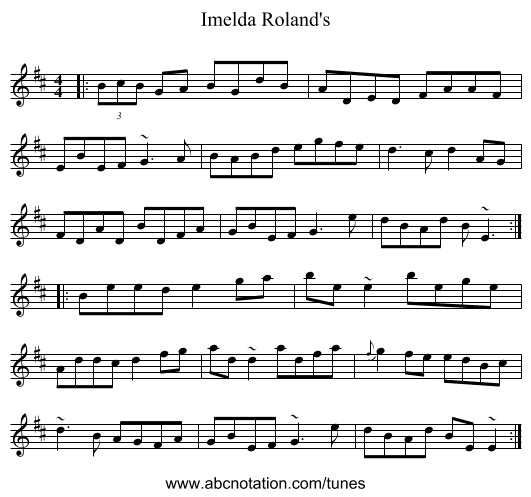 Imelda Roland's - staff notation