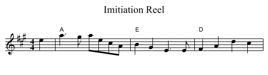 Imitiation Reel - staff notation