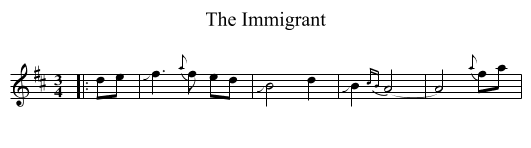 Immigrant, The  - staff notation
