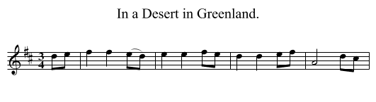 In a Desert in Greenland. - staff notation