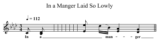 In a Manger Laid So Lowly - staff notation