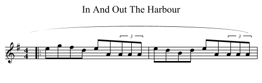 In And Out The Harbour - staff notation