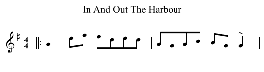 In And Out The Harbour - staff notation