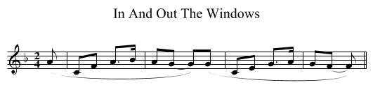 In And Out The Windows - staff notation
