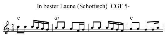 In bester Laune (Schottisch)  CGF 5- - staff notation