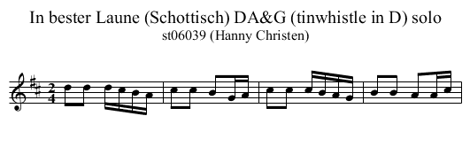 In bester Laune (Schottisch) DA&G (tinwhistle in D) solo - staff notation
