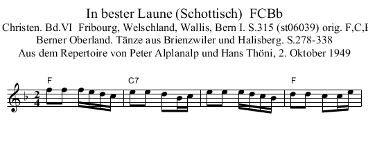 In bester Laune (Schottisch)  FCBb - staff notation