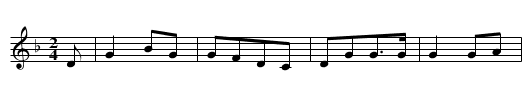 In Came the Miller - staff notation