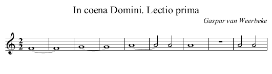 In coena Domini. Lectio prima - staff notation