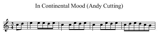 In Continental Mood (Andy Cutting) - staff notation