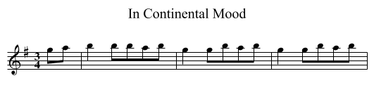 In Continental Mood - staff notation