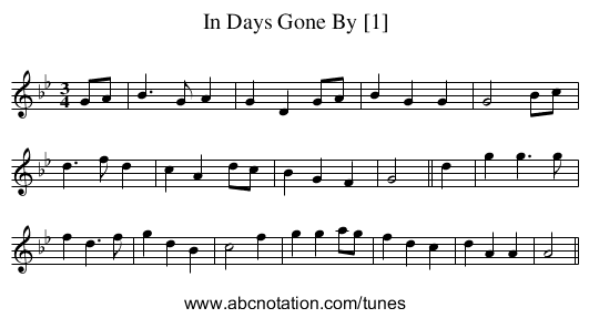 In Days Gone By [1] - staff notation