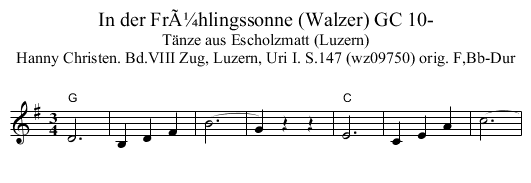 In der FrÃ¼hlingssonne (Walzer) GC 10- - staff notation