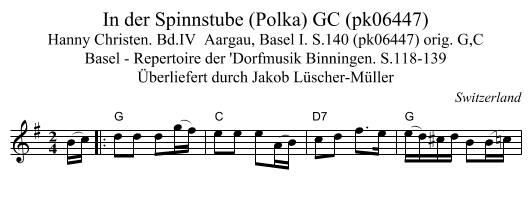 In der Spinnstube (Polka) GC (pk06447) - staff notation