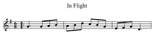 In Flight - staff notation