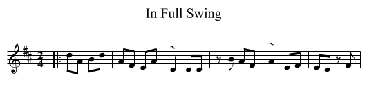 In Full Swing - staff notation