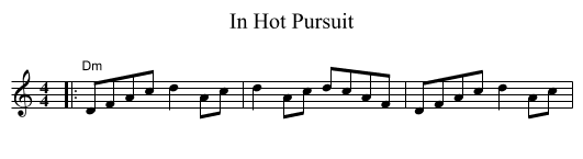 In Hot Pursuit - staff notation