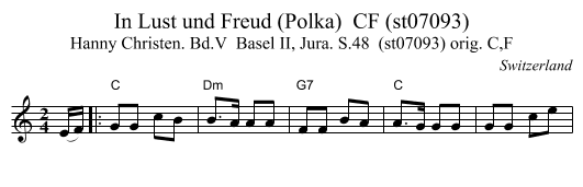 In Lust und Freud (Polka)  CF (st07093) - staff notation