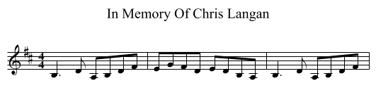In Memory Of Chris Langan - staff notation