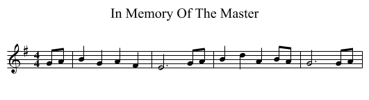 In Memory Of The Master - staff notation
