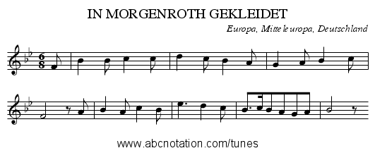 IN MORGENROTH GEKLEIDET - staff notation