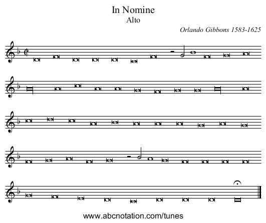 In Nomine - staff notation