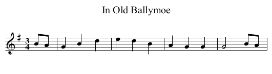 In Old Ballymoe - staff notation
