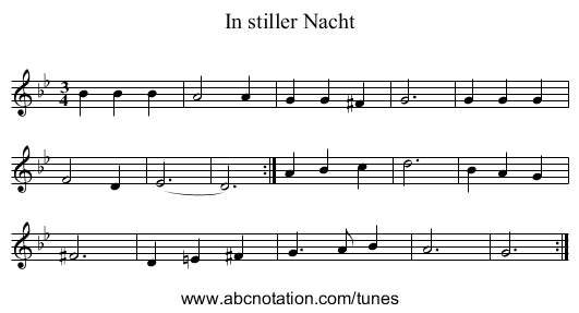 In stiller Nacht - staff notation