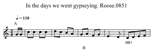 In the days we went gypseying. Roose.0851 - staff notation