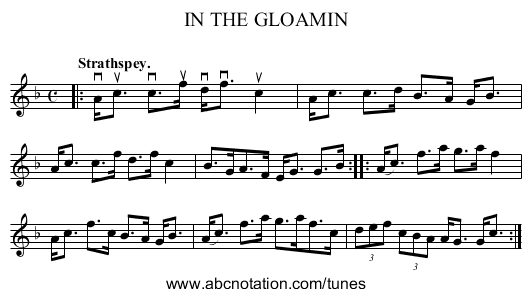 IN THE GLOAMIN - staff notation